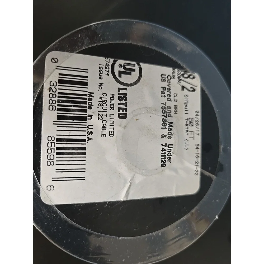 Southwire Simpull TSTAT 50 '‎ 18/2 Brown Solid Thermostat Wire NEW